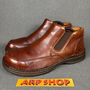 Born Moc Toe Size 9.5 Men`s Brown Leather Slip-on Ankle Shoe Chukka Style